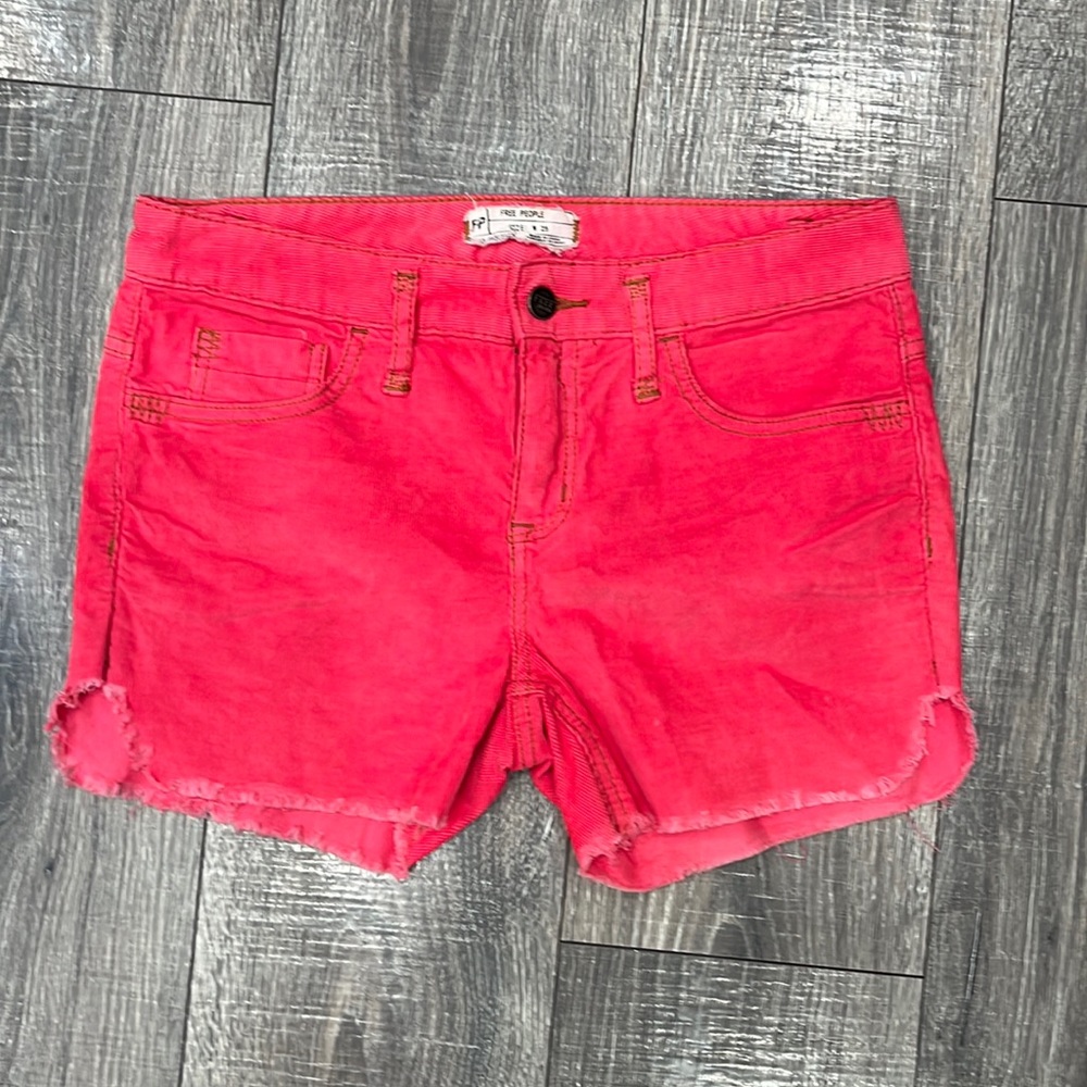 Free People skinny cord cutoff shorts size 29